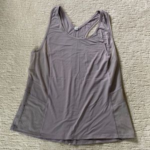 Lululemon, women’s size 10, soft gray razorback tank